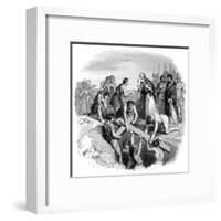 Helena and Cross BW-G Haul-Framed Art Print