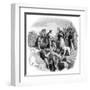 Helena and Cross BW-G Haul-Framed Art Print