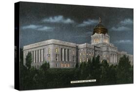 Helena, Montana - Exterior View of the State Capitol Building at Night, c.1922-Lantern Press-Stretched Canvas