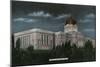 Helena, Montana - Exterior View of the State Capitol Building at Night, c.1922-Lantern Press-Mounted Art Print