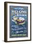 Helena, Montana - Huckleberry Vintage Sign-Lantern Press-Framed Art Print