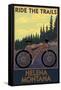 Helena, Montana - Mountain Bike Scene - Ride the Trails-Lantern Press-Framed Stretched Canvas