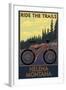 Helena, Montana - Mountain Bike Scene - Ride the Trails-Lantern Press-Framed Art Print