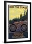 Helena, Montana - Mountain Bike Scene - Ride the Trails-Lantern Press-Framed Art Print