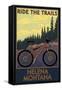 Helena, Montana - Mountain Bike Scene - Ride the Trails-Lantern Press-Framed Stretched Canvas