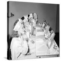 Helena Rubinstein Beauty School Training. Women Learning About Facials. 1940S-Nina Leen-Stretched Canvas