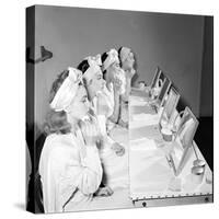 Helena Rubinstein Beauty School Training. Women Learning About Facials. 1940S-Nina Leen-Stretched Canvas