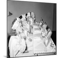Helena Rubinstein Beauty School Training. Women Learning About Facials. 1940S-Nina Leen-Mounted Photographic Print