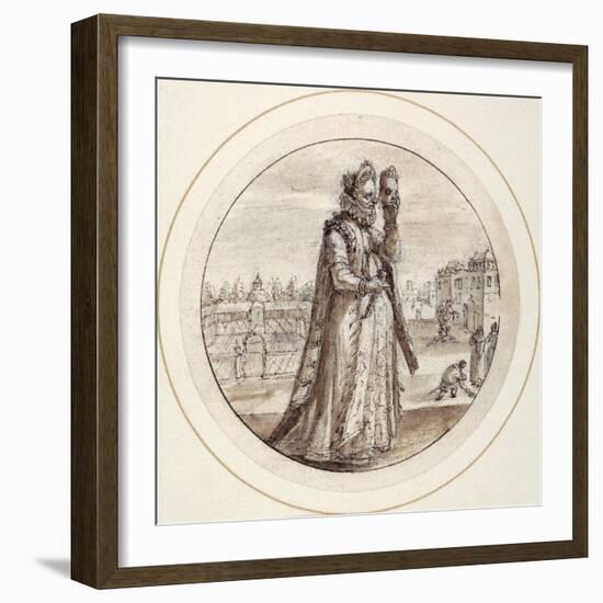 Helena with Mask, Early 17th Century-Crispin I De Passe-Framed Giclee Print