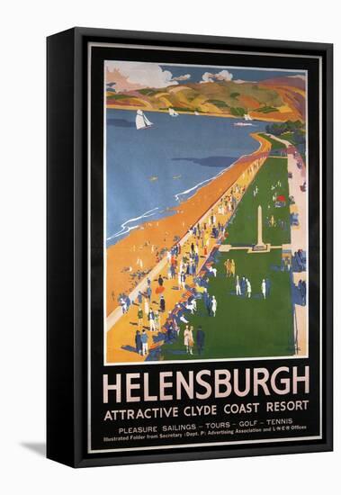 Helenburgh, Scotland - Crowds along Clyde Coast Beach Railways Poster-Lantern Press-Framed Stretched Canvas
