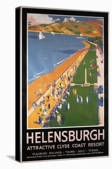 Helenburgh, Scotland - Crowds along Clyde Coast Beach Railways Poster-Lantern Press-Stretched Canvas