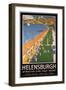 Helenburgh, Scotland - Crowds along Clyde Coast Beach Railways Poster-Lantern Press-Framed Art Print