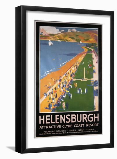 Helenburgh, Scotland - Crowds along Clyde Coast Beach Railways Poster-Lantern Press-Framed Art Print