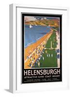 Helenburgh, Scotland - Crowds along Clyde Coast Beach Railways Poster-Lantern Press-Framed Art Print