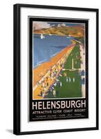 Helenburgh, Scotland - Crowds along Clyde Coast Beach Railways Poster-Lantern Press-Framed Art Print