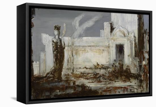 Hélène à la porte Scée-Gustave Moreau-Framed Stretched Canvas