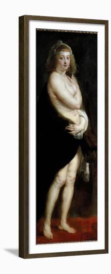 Helene Fourment in a Fur Robe, 1636-38 (Oil on Wood)-Peter Paul Rubens-Framed Premium Giclee Print