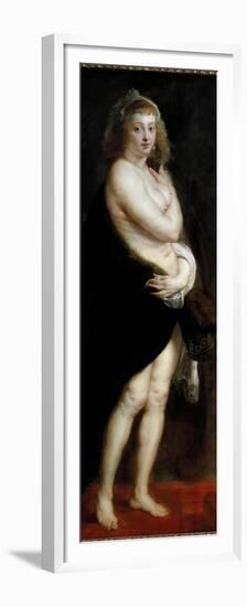 Helene Fourment in a Fur Robe, 1636-38 (Oil on Wood)-Peter Paul Rubens-Framed Premium Giclee Print