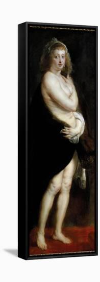 Helene Fourment in a Fur Robe, 1636-38 (Oil on Wood)-Peter Paul Rubens-Framed Stretched Canvas