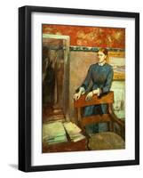 Helene Rouart in Her Father's Study, 1886-Edgar Degas-Framed Giclee Print