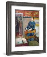 Helene Rouart in Her Father's Study, c.1886-Edgar Degas-Framed Giclee Print