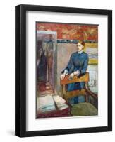 Helene Rouart in Her Father's Study, c.1886-Edgar Degas-Framed Giclee Print