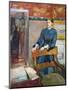 Helene Rouart in Her Father's Study, c.1886-Edgar Degas-Mounted Giclee Print