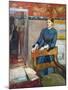 Helene Rouart in Her Father's Study, c.1886-Edgar Degas-Mounted Giclee Print