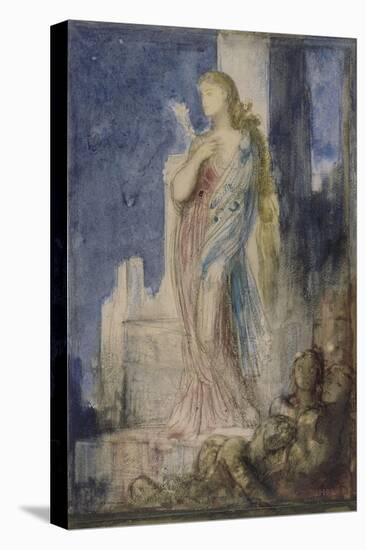 Hélène sur les remparts de Troie-Gustave Moreau-Stretched Canvas
