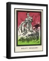 "Helft Ungarn!" (Help Hungary), German Propaganda Card Soliciting Aid to Hungary-null-Framed Art Print