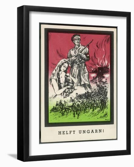 "Helft Ungarn!" (Help Hungary), German Propaganda Card Soliciting Aid to Hungary-null-Framed Art Print