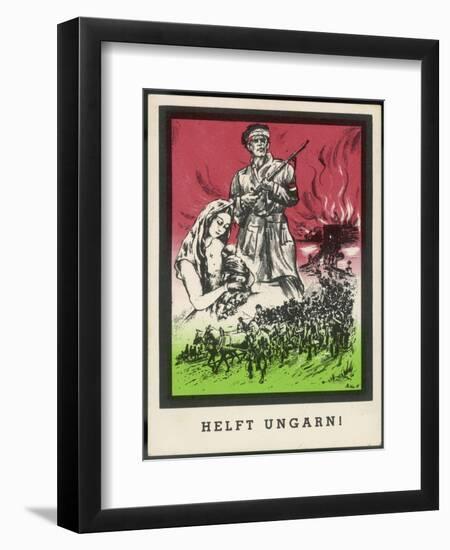 "Helft Ungarn!" (Help Hungary), German Propaganda Card Soliciting Aid to Hungary-null-Framed Art Print