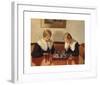 Helga Ancher and Engel Saxild playing chess-Michael Ancher-Framed Premium Giclee Print