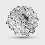 Hand-Drawn Flower Chrysanthemum. Element For Design. Abstract Floral Background-Helga Pataki-Art Print