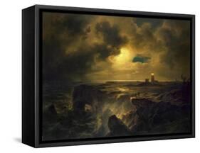 Helgoland in Moonlight, 1851-Christian Ernst Bernhard Morgenstern-Framed Stretched Canvas