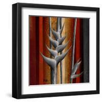 Heliconias and Stripes III-Patricia Pinto-Framed Art Print