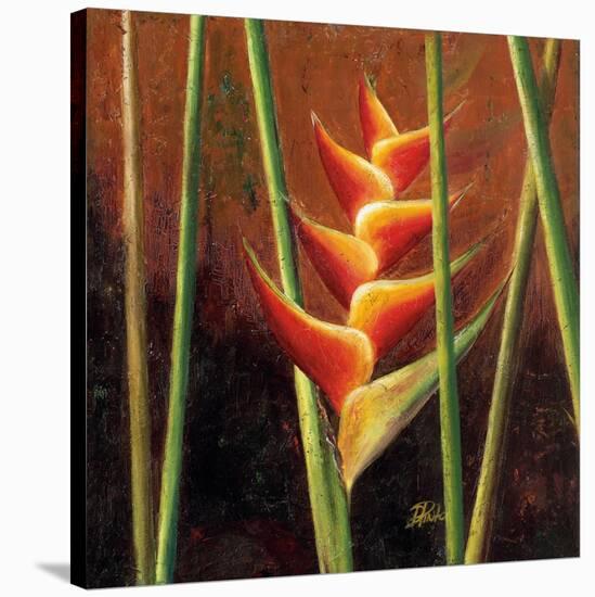 Heliconias En Naranja II-Patricia Pinto-Stretched Canvas