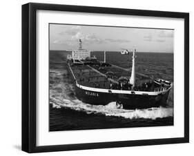 Helicopter Above Supertanker Melania-null-Framed Premium Photographic Print