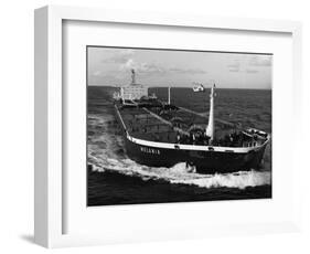 Helicopter Above Supertanker Melania-null-Framed Photographic Print