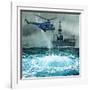 Helicopter Approaches an Oil Rig-Angus Mcbride-Framed Giclee Print