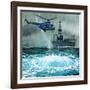 Helicopter Approaches an Oil Rig-Angus Mcbride-Framed Giclee Print