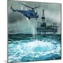 Helicopter Approaches an Oil Rig-Angus Mcbride-Mounted Giclee Print