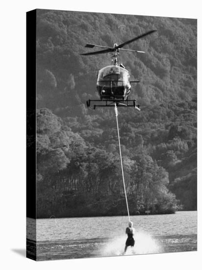 Helicopter Being Used for Ski-Towing-null-Stretched Canvas