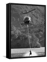Helicopter Being Used for Ski-Towing-null-Framed Stretched Canvas