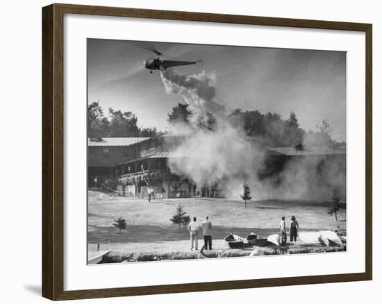 Helicopter Bugproofing Lawns and Forests-null-Framed Photographic Print