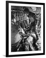 Helicopter Crew Chief James C. Farley with Wounded Pilot Lt. James Magel Lays Dying at His Feet-Larry Burrows-Framed Photographic Print