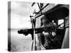Helicopter Crew Chief James Farley Using M-60 Machine Gun in Landing Zone Near Da Nang-Larry Burrows-Stretched Canvas