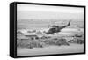 Helicopter Flying over Land Site-null-Framed Stretched Canvas