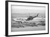 Helicopter Flying over Land Site-null-Framed Photographic Print