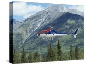 Helicopter in the Rocky Mountains, British Columbia, Canada, North America-Robert Harding-Stretched Canvas